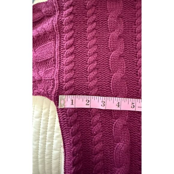 Banana Republic Chunky Cable Knit Merino Wool Cashmere Sweater Turtleneck Large - Picture 11 of 13